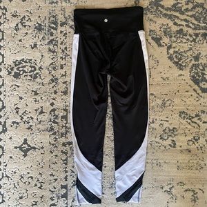 Black and white block color athletic pants
